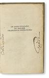 PETRARCA, FRANCESCO. Le Cose Volgari. Circa 1502. Lyon counterfeit edition.